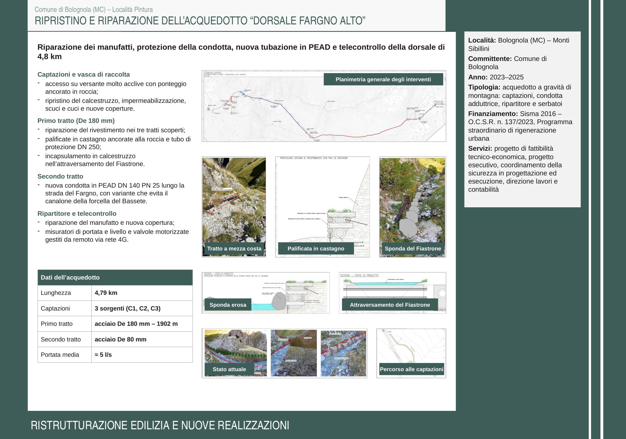 Scheda progetto — Ripristino acquedotto «Dorsale Fargno Alto»