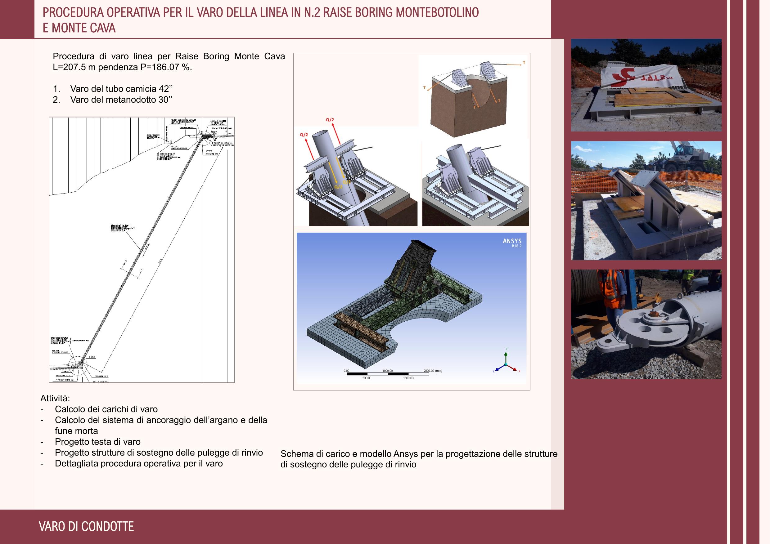 Scheda progetto — Varo linea Raise Boring — Montebotolino e Monte Cava